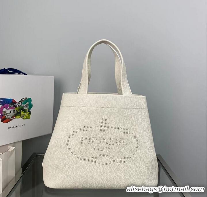 Top Quality Prada leather tote bag 1AG833 white