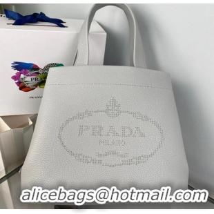 Good Product Prada leather tote bag 1AG833 gray