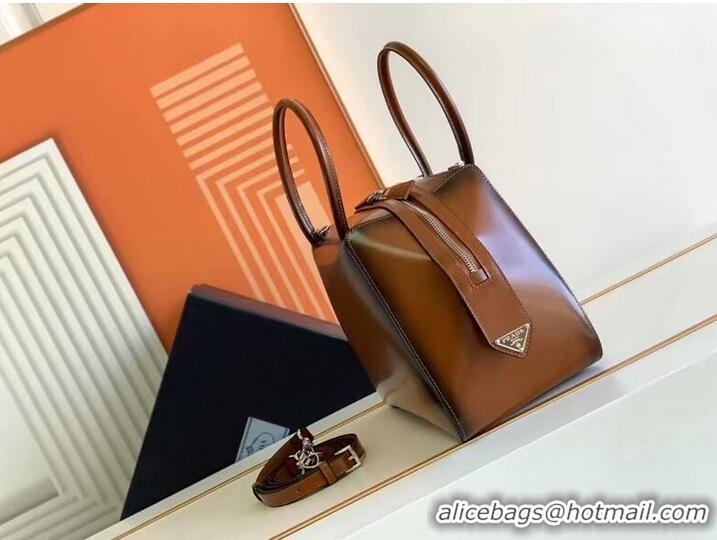 Good Product Prada leather tote bag 1BD663A caramel