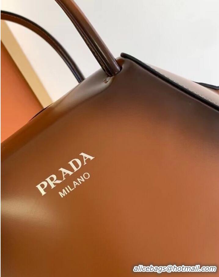 Good Product Prada leather tote bag 1BD663A caramel