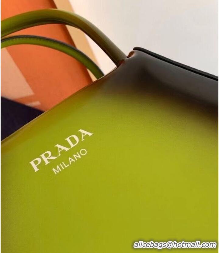 Unique Grade Prada leather tote bag 1BD663A green