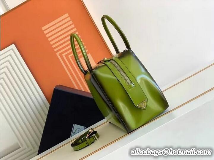 Unique Grade Prada leather tote bag 1BD663A green