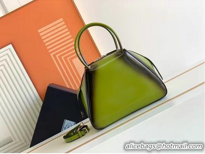 Unique Grade Prada leather tote bag 1BD663A green