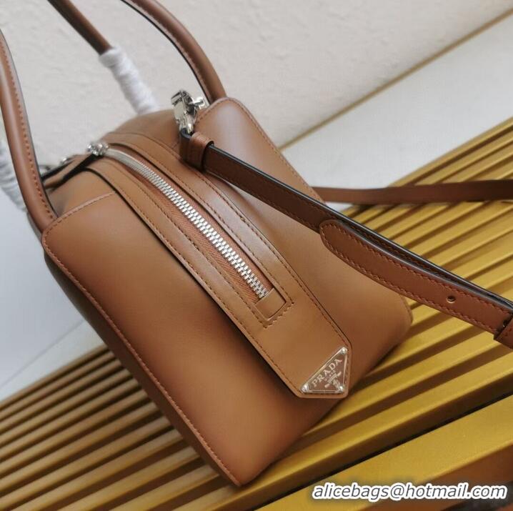 Top Design Prada leather tote bag 1BD665 caramel