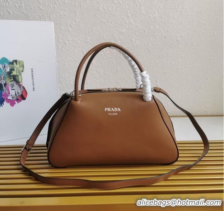 Top Design Prada leather tote bag 1BD665 caramel