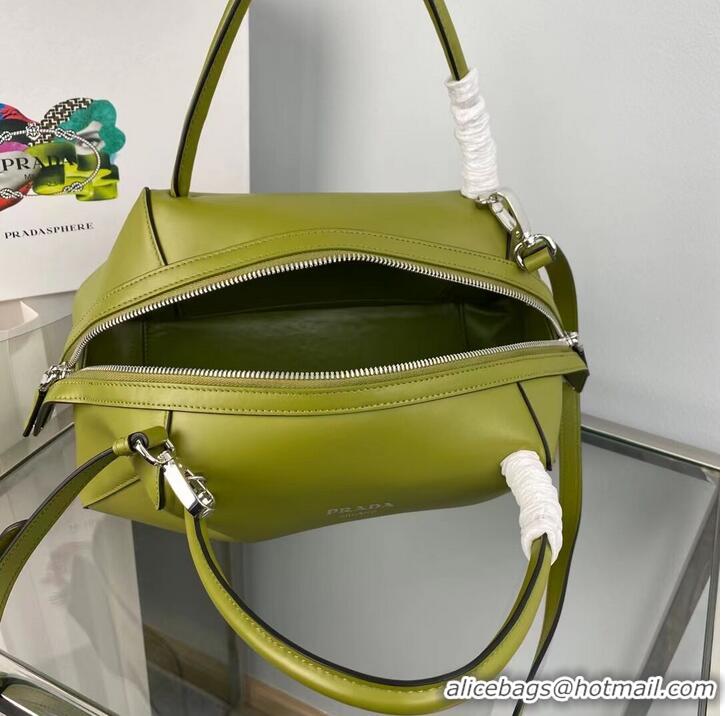 Top Grade Prada leather tote bag 1BD665 green