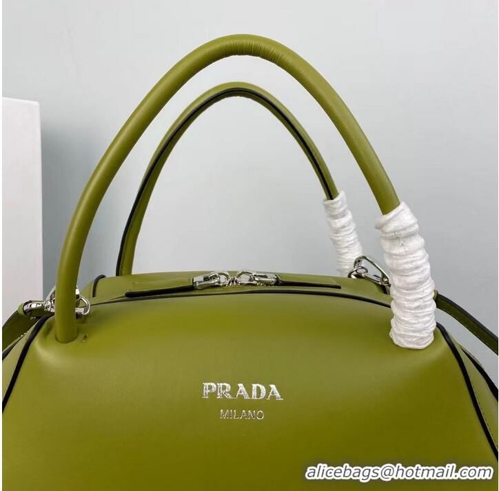 Top Grade Prada leather tote bag 1BD665 green