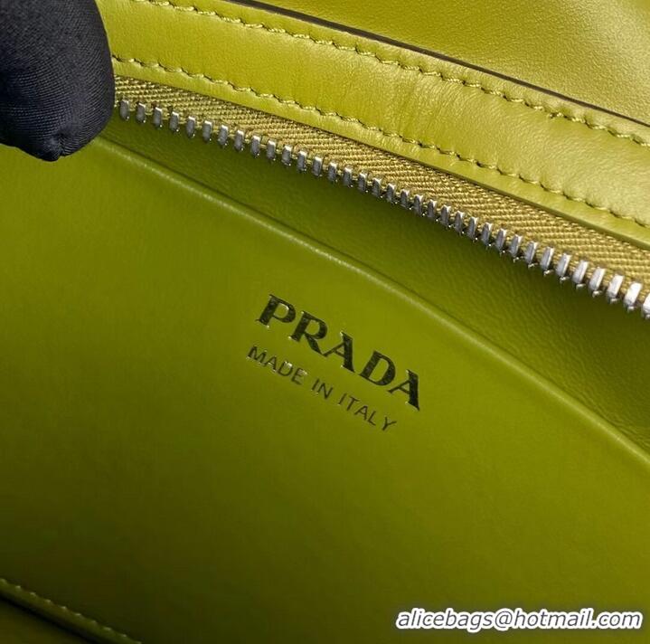 Top Grade Prada leather tote bag 1BD665 green