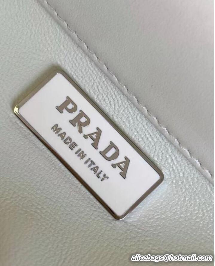 Well Crafted Prada leather Top Handle 1BD866 white