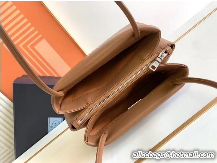 Buy Cheapest Prada leather Top Handle 1BD866 caramel