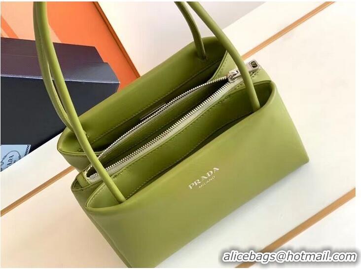 Good Quality Prada leather Top Handle 1BD866 green