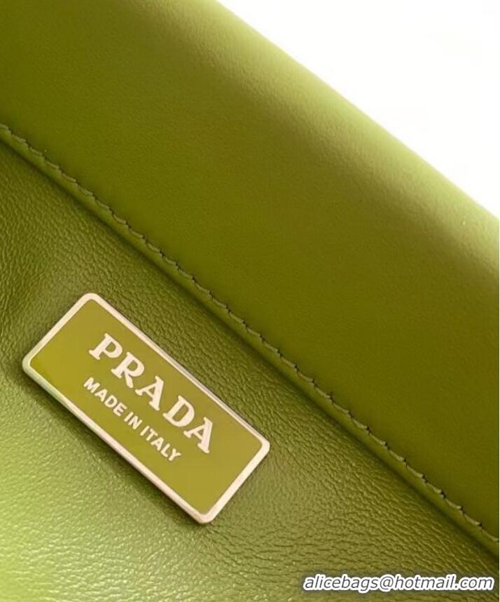 Good Quality Prada leather Top Handle 1BD866 green