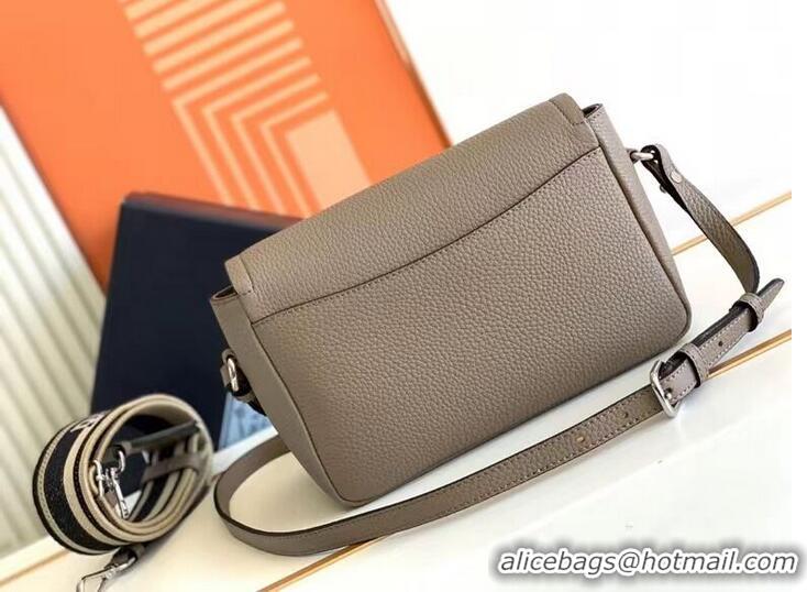 Good Quality Prada Leather bag with shoulder strap 1DB443 gray