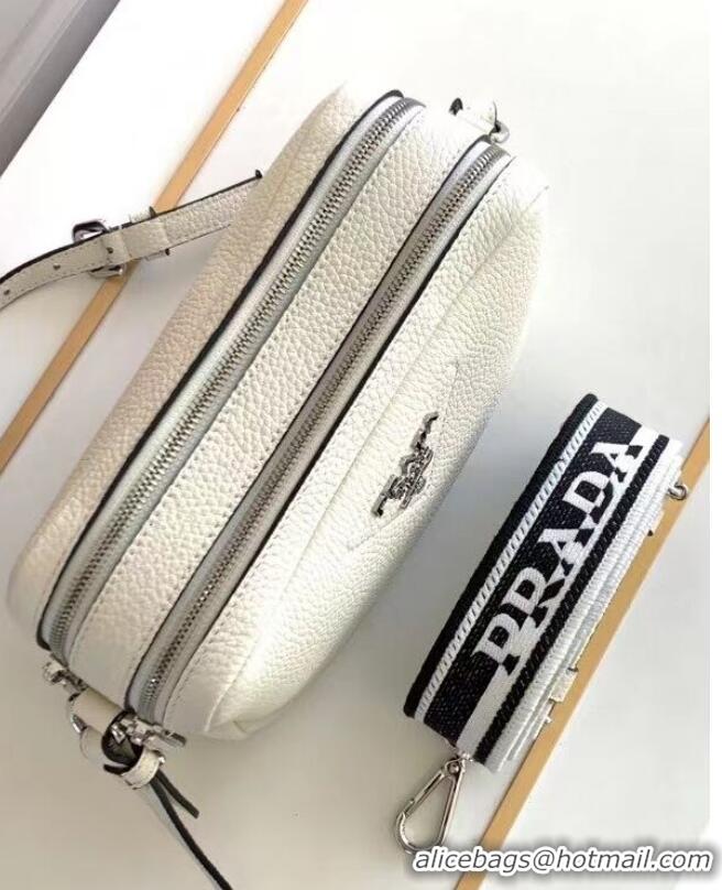 Classic Prada Leather bag with shoulder strap 1DB820 white