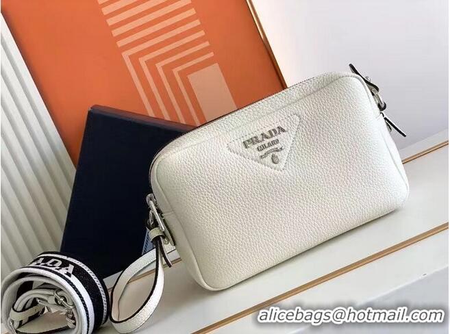 Classic Prada Leather bag with shoulder strap 1DB820 white