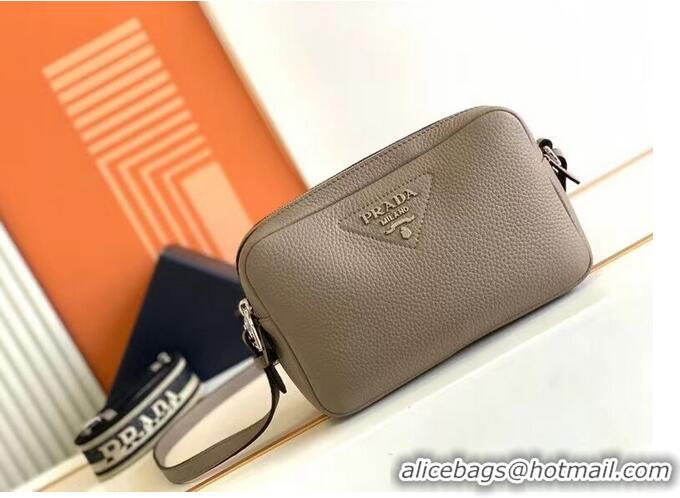 New Fashion Prada Leather bag with shoulder strap 1DB820 gray