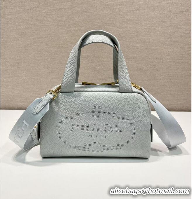 Promotional Prada leather tote bag 1DH770 light blue