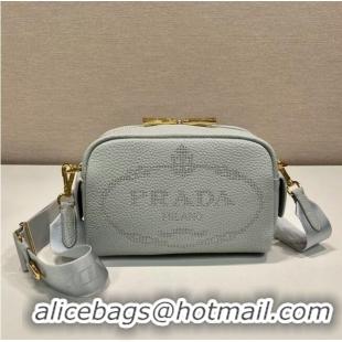 Well Crafted Prada Leather bag with shoulder strap 1DH781 light blue