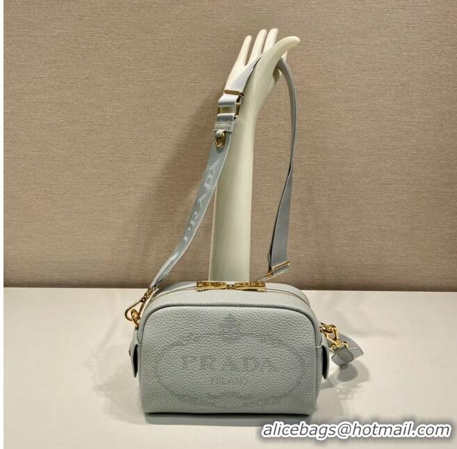 Well Crafted Prada Leather bag with shoulder strap 1DH781 light blue