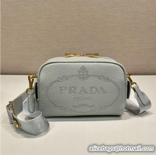 Well Crafted Prada Leather bag with shoulder strap 1DH781 light blue