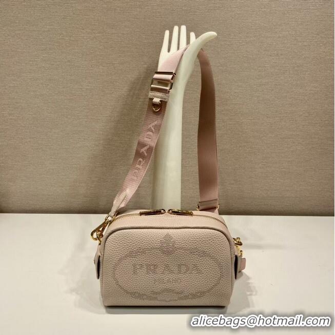 Popular Style Prada Leather bag with shoulder strap 1DH781 light pink