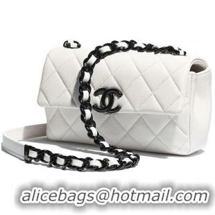 Top Quality Chanel Original Cavier Leather Flap Bag A6395 White