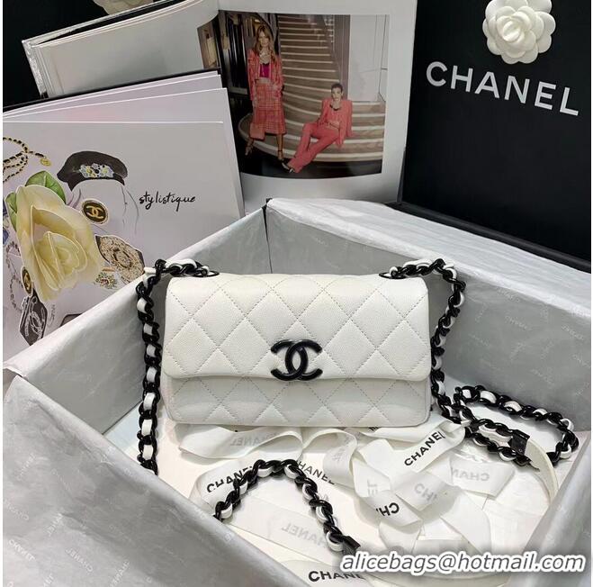 Top Quality Chanel Original Cavier Leather Flap Bag A6395 White