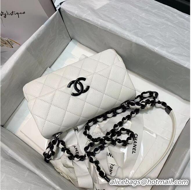 Top Quality Chanel Original Cavier Leather Flap Bag A6395 White