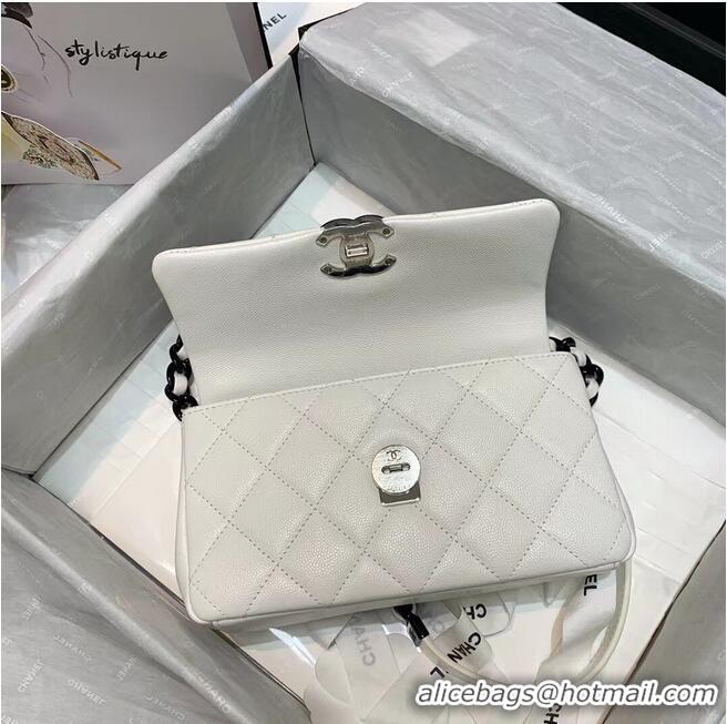 Top Quality Chanel Original Cavier Leather Flap Bag A6395 White