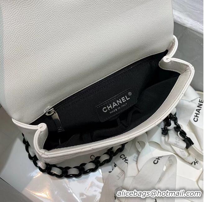 Top Quality Chanel Original Cavier Leather Flap Bag A6395 White