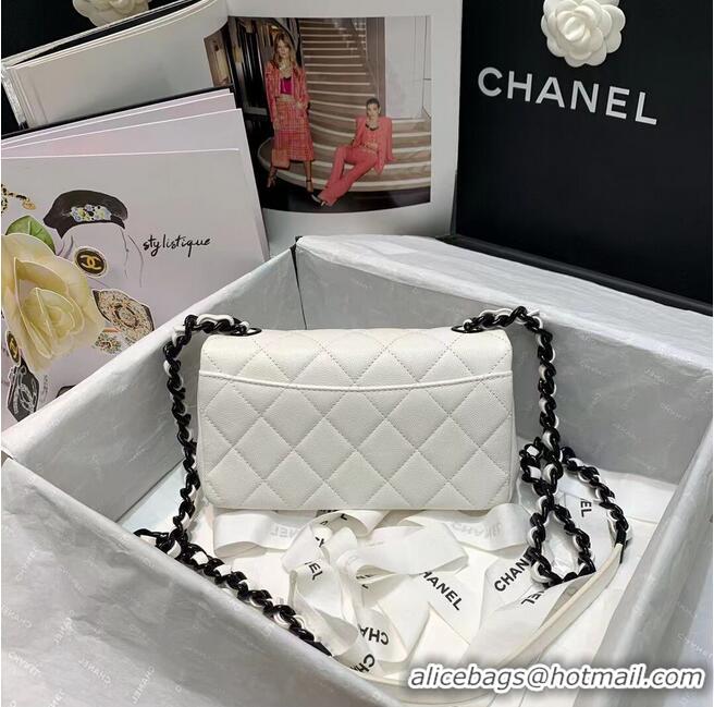 Top Quality Chanel Original Cavier Leather Flap Bag A6395 White