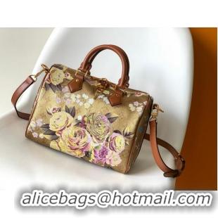 Promotional Louis Vuitton Monogram Empreinte Speedy 25 Original Leather Bag MM M21317 Gold Flower