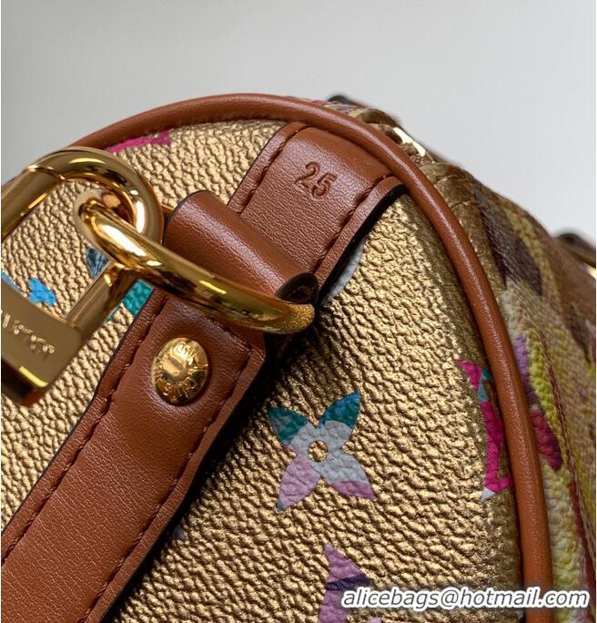 Promotional Louis Vuitton Monogram Empreinte Speedy 25 Original Leather Bag MM M21317 Gold Flower