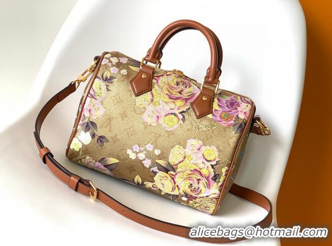 Promotional Louis Vuitton Monogram Empreinte Speedy 25 Original Leather Bag MM M21317 Gold Flower