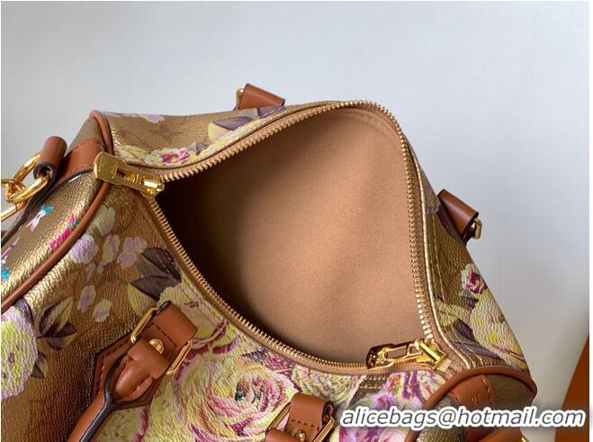 Promotional Louis Vuitton Monogram Empreinte Speedy 25 Original Leather Bag MM M21317 Gold Flower