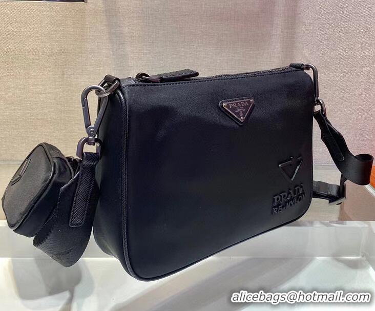 Famous Brand Prada Re-Nylon Messenger Bag 712589 Black 2022