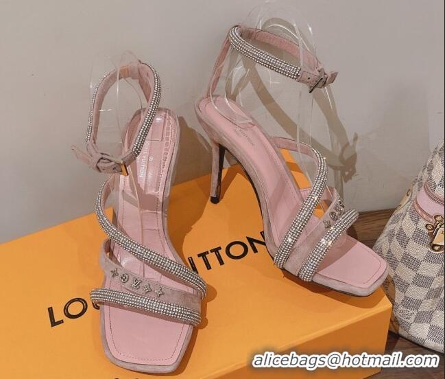 Duplicate Louis Vuitton Appeal Strap High Heel Sandals 9.5cm Pink 082616