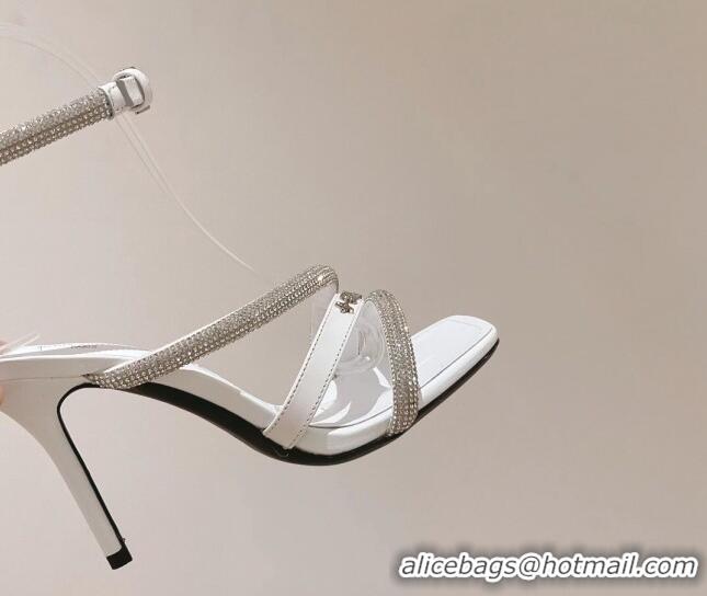 Best Price Louis Vuitton Appeal Strap High Heel Sandals 9.5cm White 082617