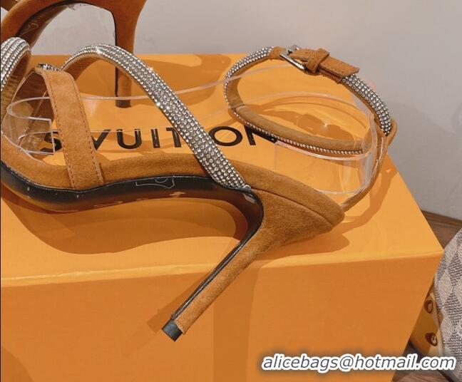 Discount Louis Vuitton Appeal Strap High Heel Sandals 9.5cm Brown 082618