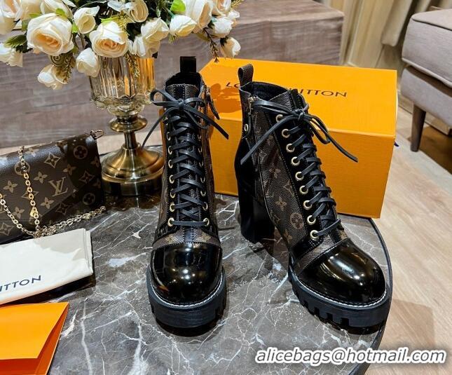 Stylish Louis Vuitton Star Trail Ankle Boots 8cm Monogram Canvas 082619