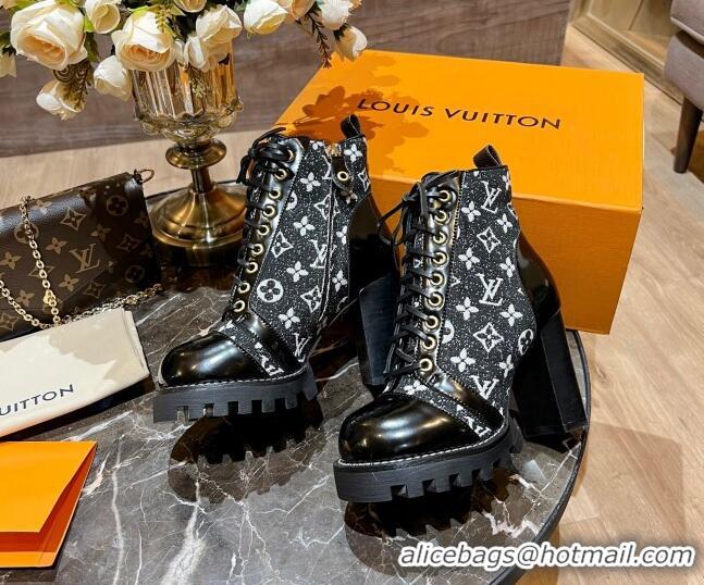 Sumptuous Louis Vuitton Star Trail Ankle Boots 8cm in Blue Monogram Denim 082620