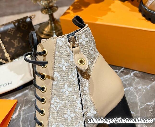 Perfect Louis Vuitton Star Trail Ankle Boots 8cm in Apricot Monogram Jacquard 082621