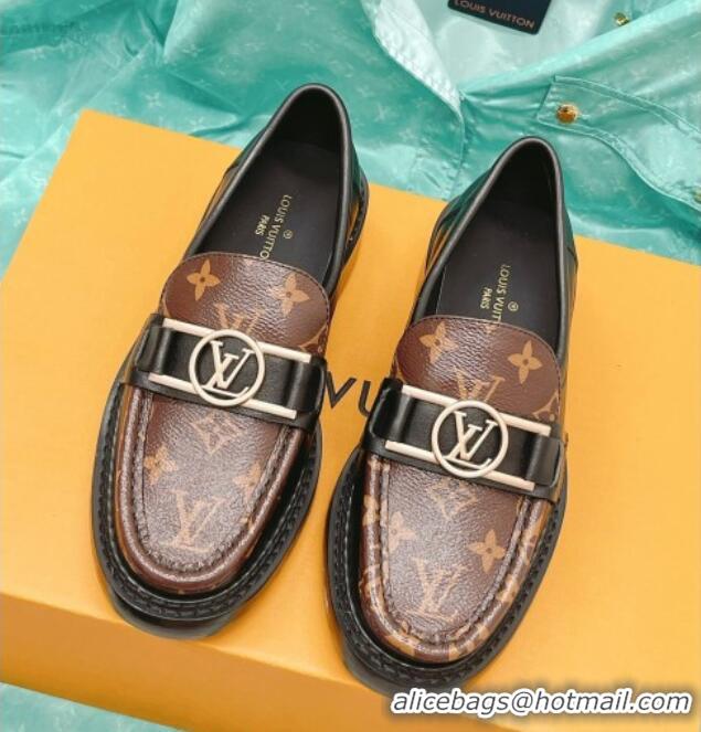 Shop Cheap Louis Vuitton Academy Loafer in Black Leather and Monogram Canvas 082628