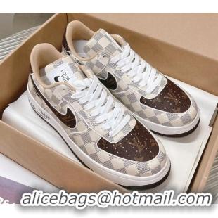 Best Grade Louis Vuitton and Nike "Air Force 1" Low Sneakers in Damier and Monogram Canvas 082637