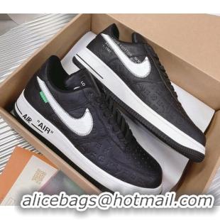 Good Quality Louis Vuitton and Nike "Air Force 1" Low Leather Sneakers Black/White 082646