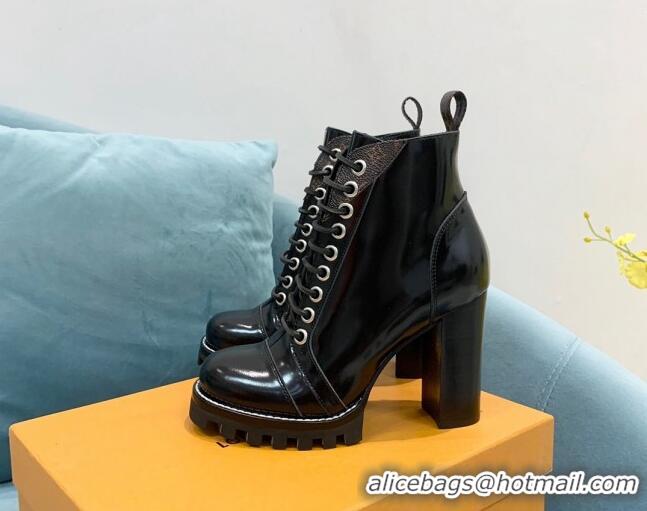 Best Product Louis Vuitton Star Trail Ankle Boots in Black Shiny Leather 090949