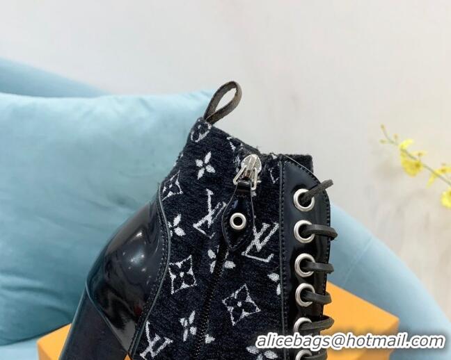 Grade Quality Louis Vuitton Star Trail Ankle Boots in Black Monogram Velvet 090951