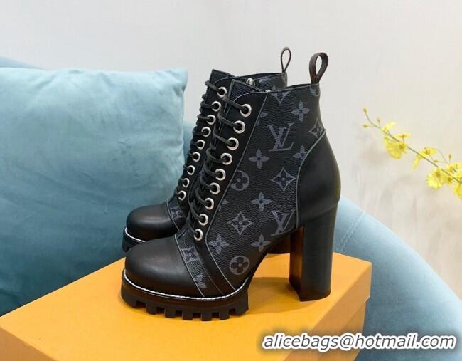 Top Design Louis Vuitton Star Trail Ankle Boots in Black Monogram Canvas 090952