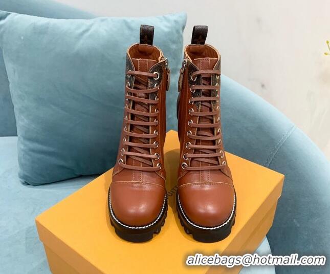 Durable Louis Vuitton Star Trail Ankle Boots in Brown Calf Leather 090955