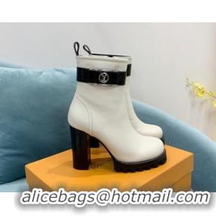 Low Cost Louis Vuitton Star Trail Leather Ankle Boots 9.5cm 1AA0O8 White